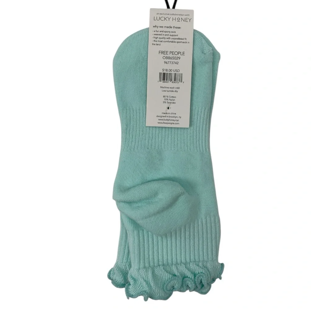 FP Movement by Free People Classic Ruffle Sport Socks (Pistachio) NWT